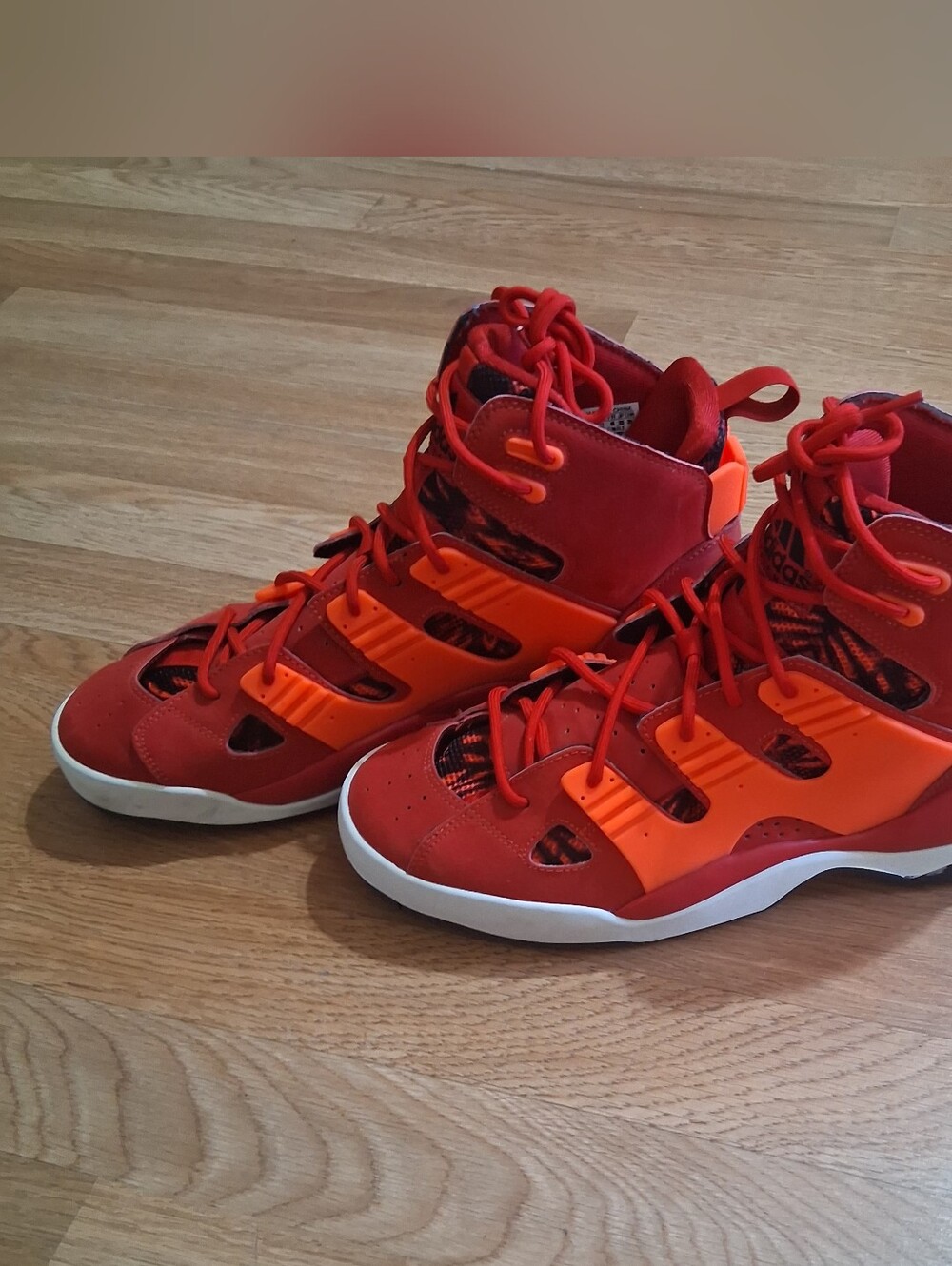 adidas Red & Orange High-Top Athletic Shoes